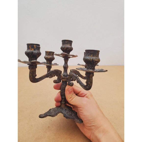 Vintage candelabra candle holders/ 5 arm candelabras/ candelabra perfect for - Picture 7 of 10